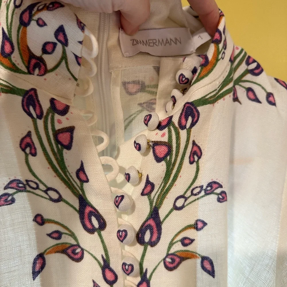 ๐ ZIMMERMAN LOVE STRUCK MINI LINEN DRESS ๐ - Picture 7 of 8